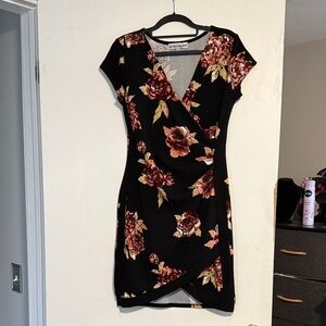 Almost Famous Black and Brown Floral Mini Dress